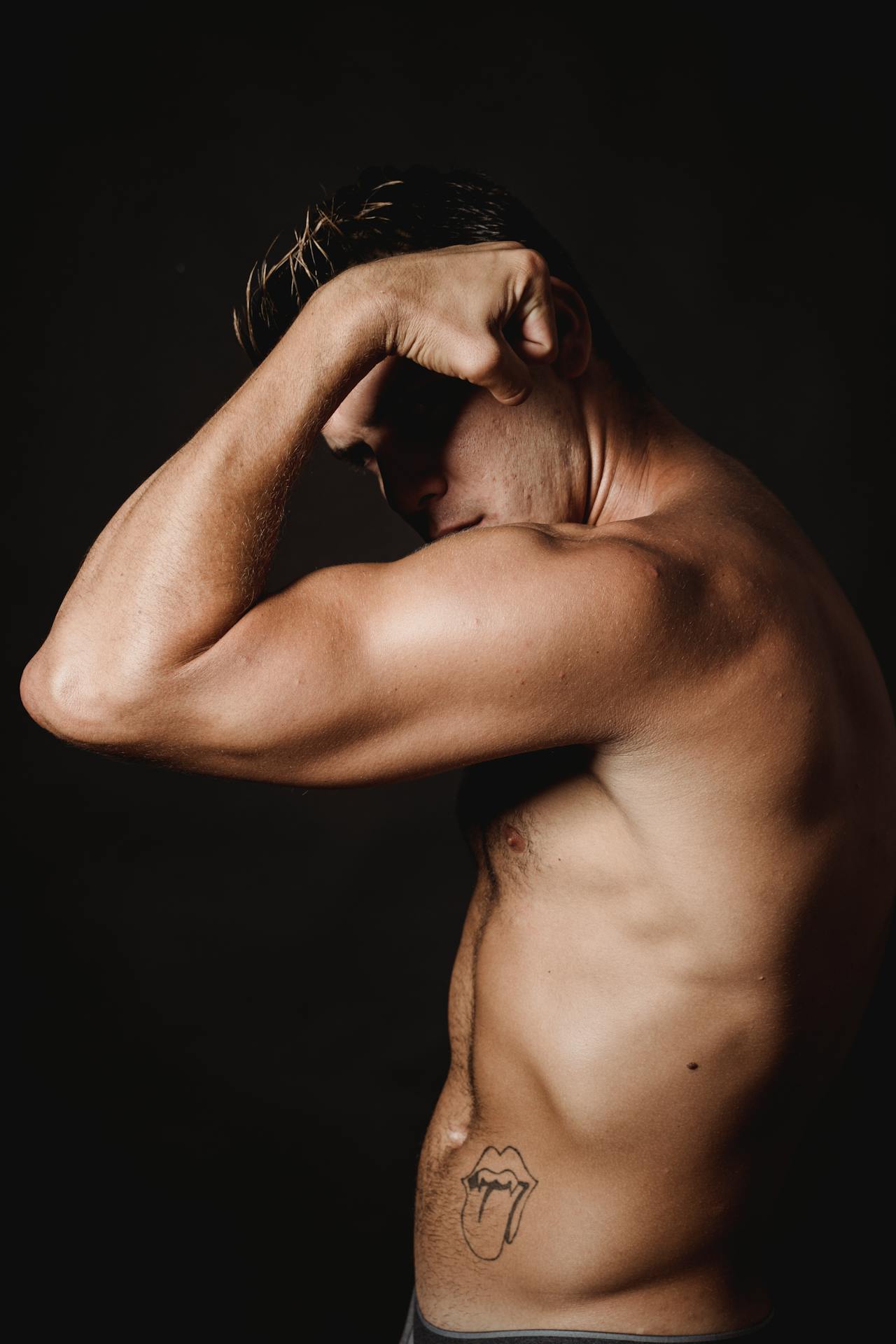 Bodybuilder bicep close-up
